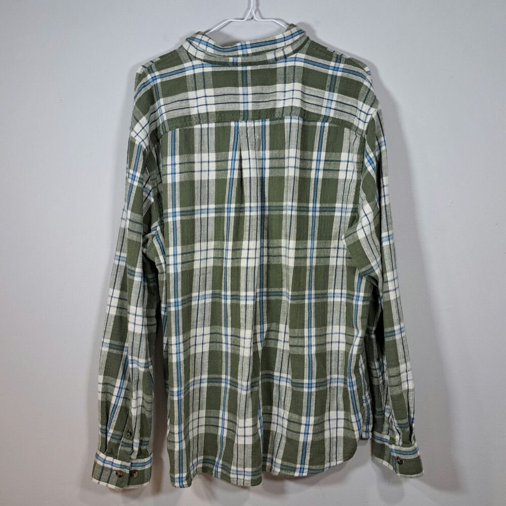 L.L. Bean Men's Flannel 100% Cotton Blue and Green Plaid Shirt XL Regular - Picture 2 of 5